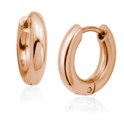 Steelx Stainless Steel Huggie Earrings: Rose Tone