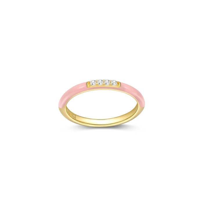 Gold Plated & Pink CZ Ring
