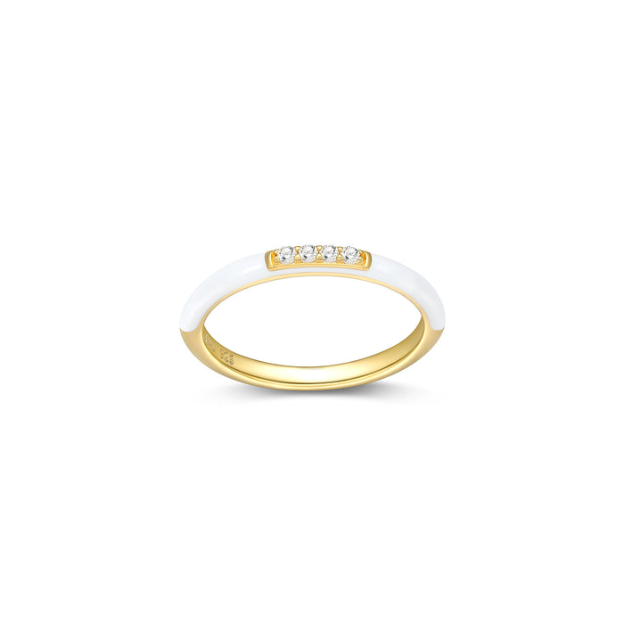 Gold Plated & White CZ Ring