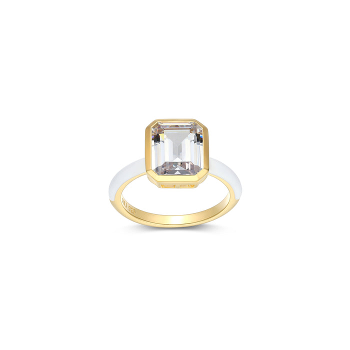 Gold Plated & White CZ Ring