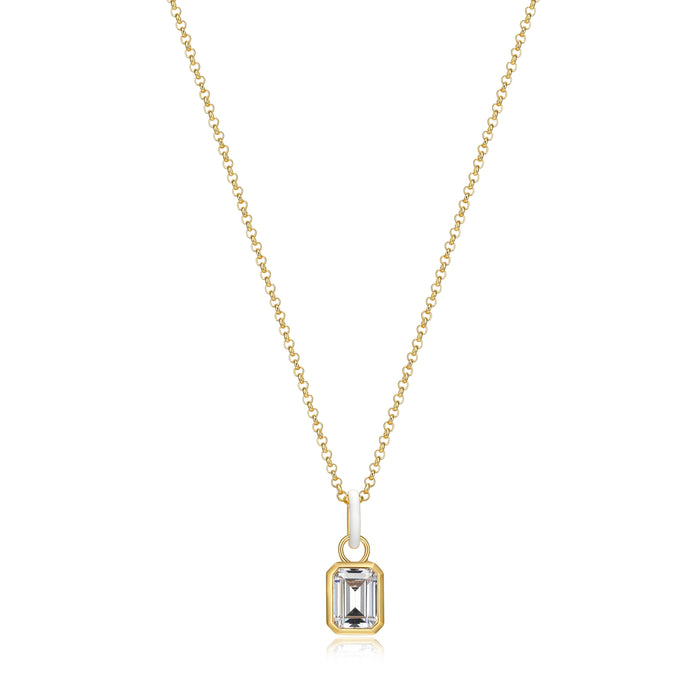 Gold Plated & White CZ Necklace