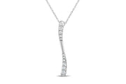 White Gold & Diamond Curve Pendant