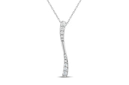 White Gold & Diamond Curve Pendant