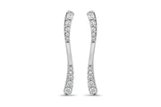White Gold & Diamond Curve Earrings