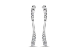 White Gold & Diamond Curve Earrings