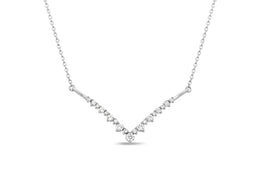 White Gold Diamond V-Shape Necklace