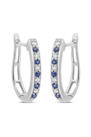 Diamond & Sapphire Hoop Earrings