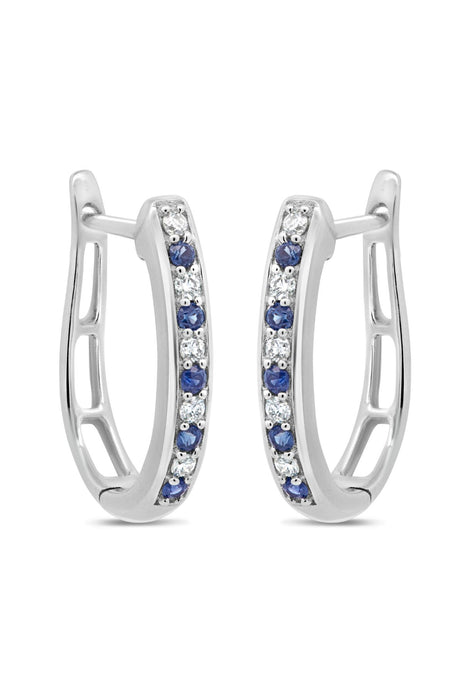 Diamond & Sapphire Hoop Earrings