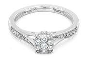 White Gold & Diamond Cluster Ring