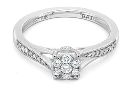 White Gold & Diamond Cluster Ring