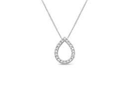 Diamond & White Gold Pear Pendant