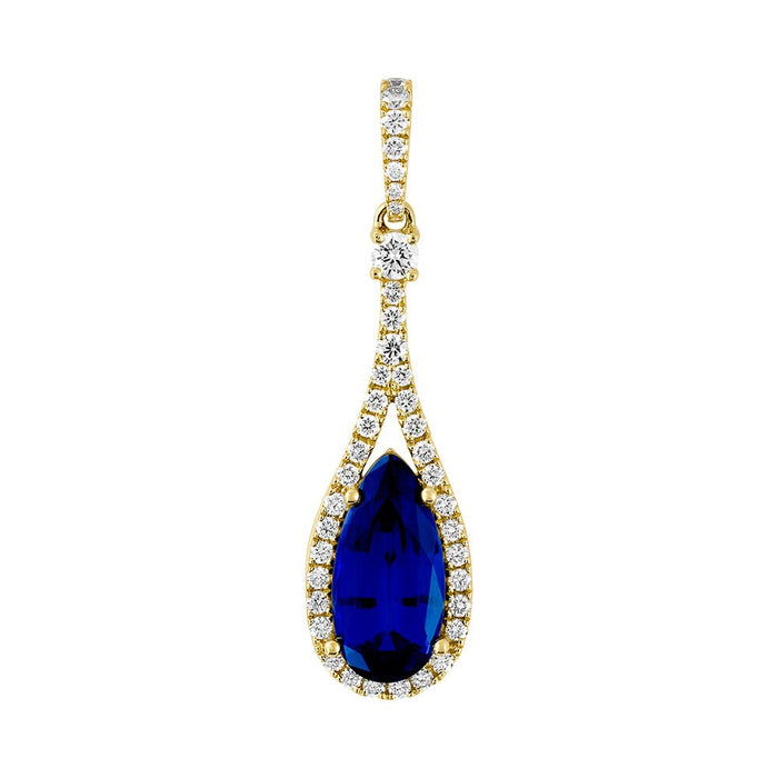 Lab Grown Diamond & Blue Sapphire Necklace