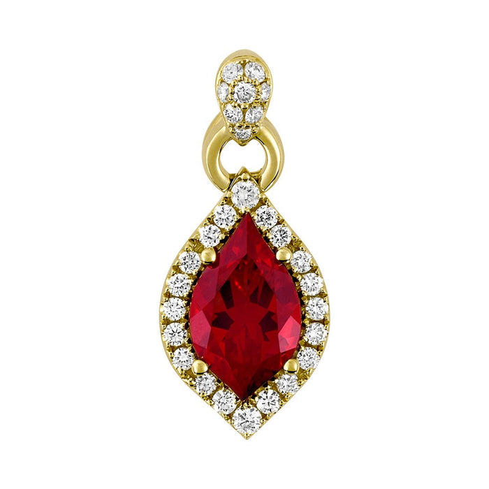 Lab Grown Diamond & Ruby Necklace