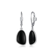 Elle Sterling Silver & Black Agate Drop Earrings