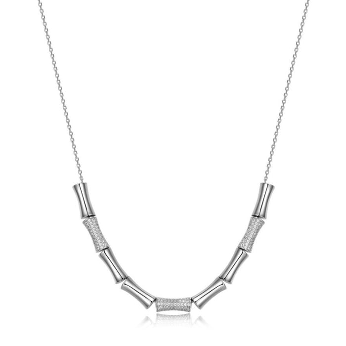 Elle Sterling Silver Bamboo Link Necklace