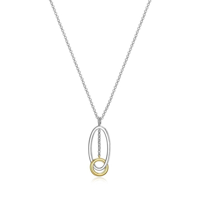 Elle Two Tone Oval & Circle Necklace