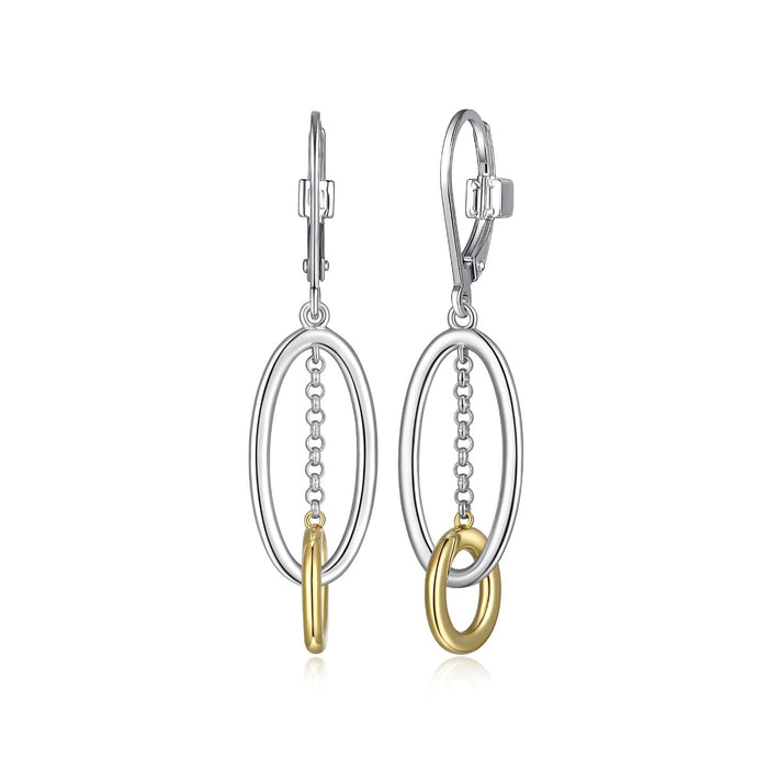 Elle Two Tone Oval & Circle Earring