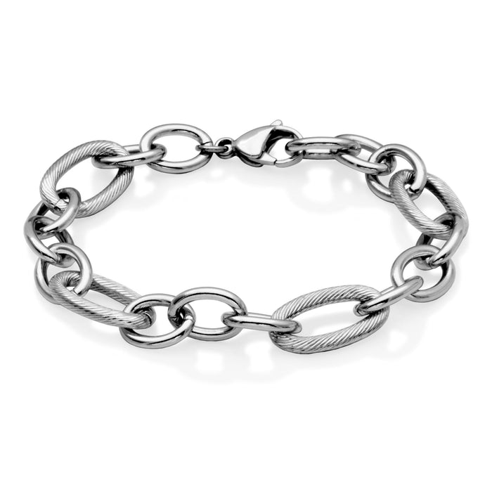 Steelx Stainless Steel Textured Chain Link Bracelet