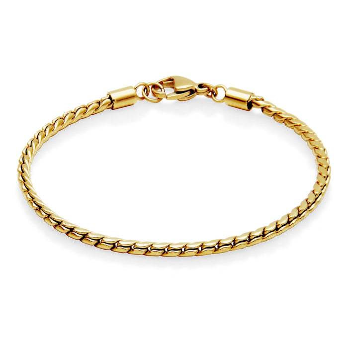 Steelx Stainless Steel Yellow Gold-Tone Snake Bracelet
