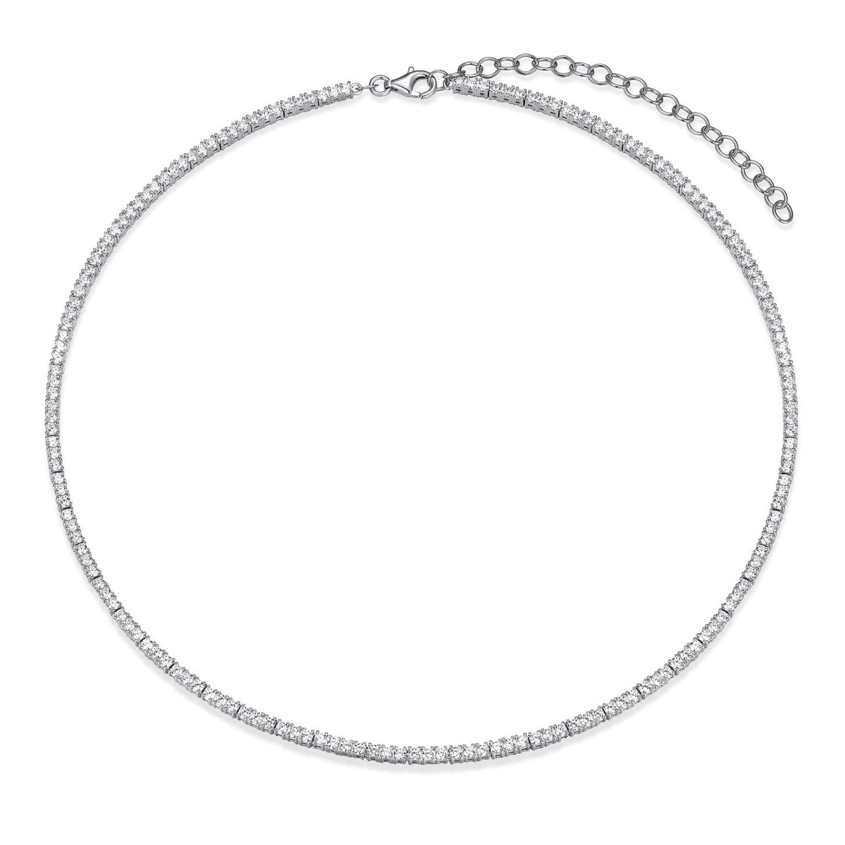 Cloe Tennisnecklace Steel Silver