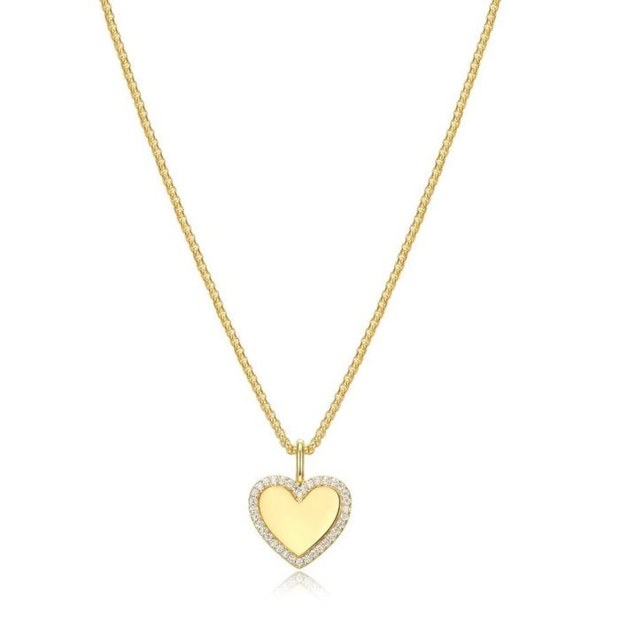 Yellow Gold Plated & CZ Heart Necklace