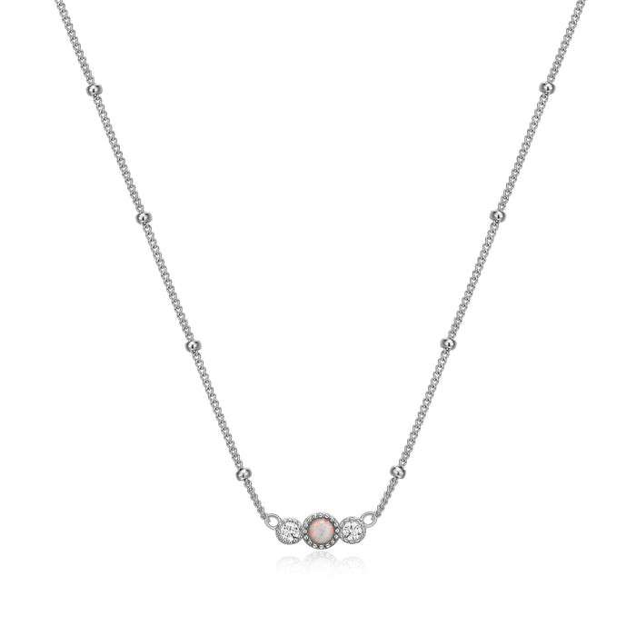 Sterling Silver & Opal Necklace