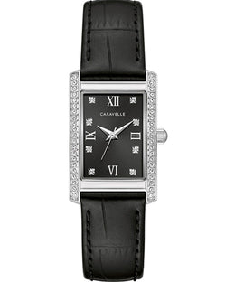 Caravelle Crystal Black Dial Women's Watch