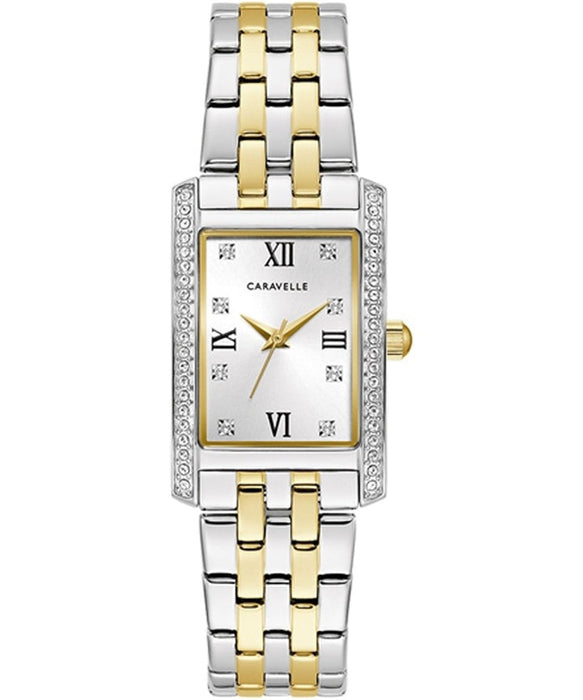 Caravelle Crystal Two Tone Watch