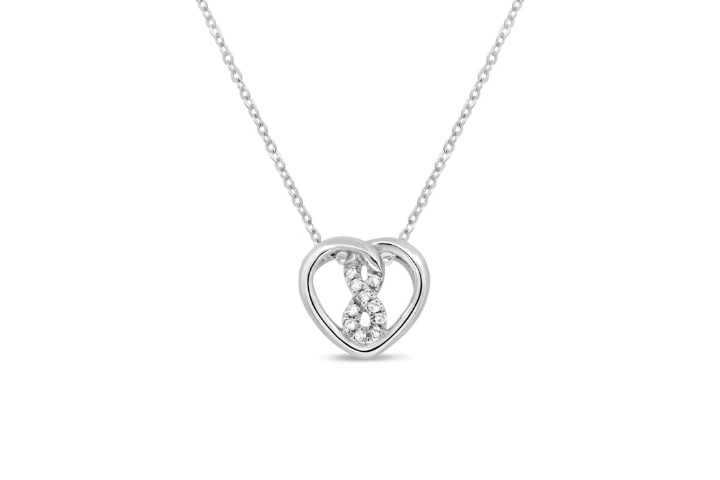 White Gold & Diamond Infinity Heart Necklace