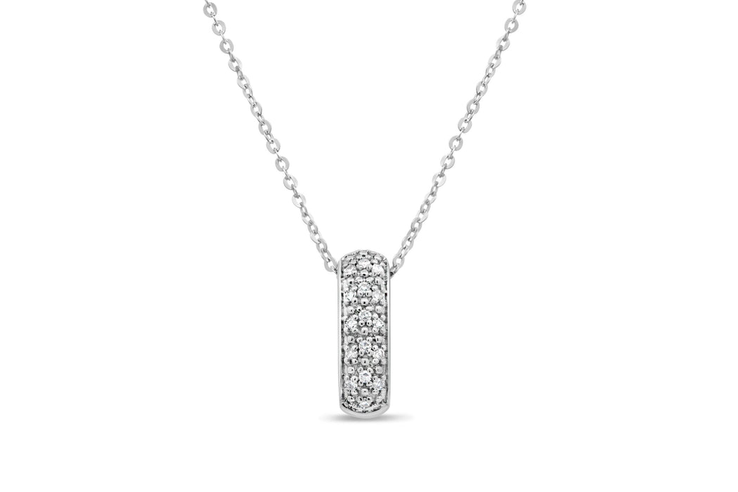 White Gold & Diamond Pave Necklace