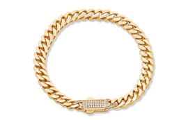 Yellow Gold Men's Curb Chain Bracelet