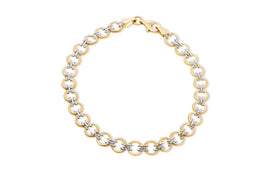 Yellow Gold Circle Link Bracelet
