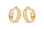Yellow Gold Wide Hoop Earrings