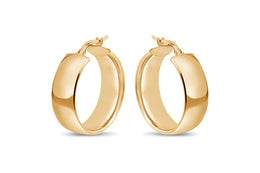 Yellow Gold Wide Hoop Earrings
