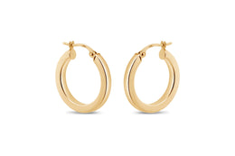 Yellow Gold Stovepipe Hoop Earrings