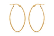 Yellow Gold Oval Hoop Earrings