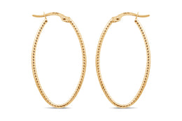 Yellow Gold Oval Hoop Earrings