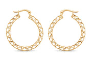 Yellow Gold Open Design Hoop Earrings