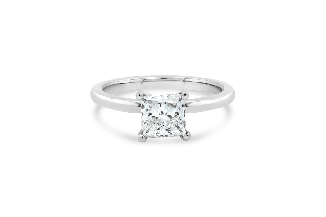 1.26CT Lab Grown Princess Cut Engagement Ring