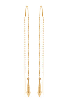 Yellow Gold Pull Through Earrings
