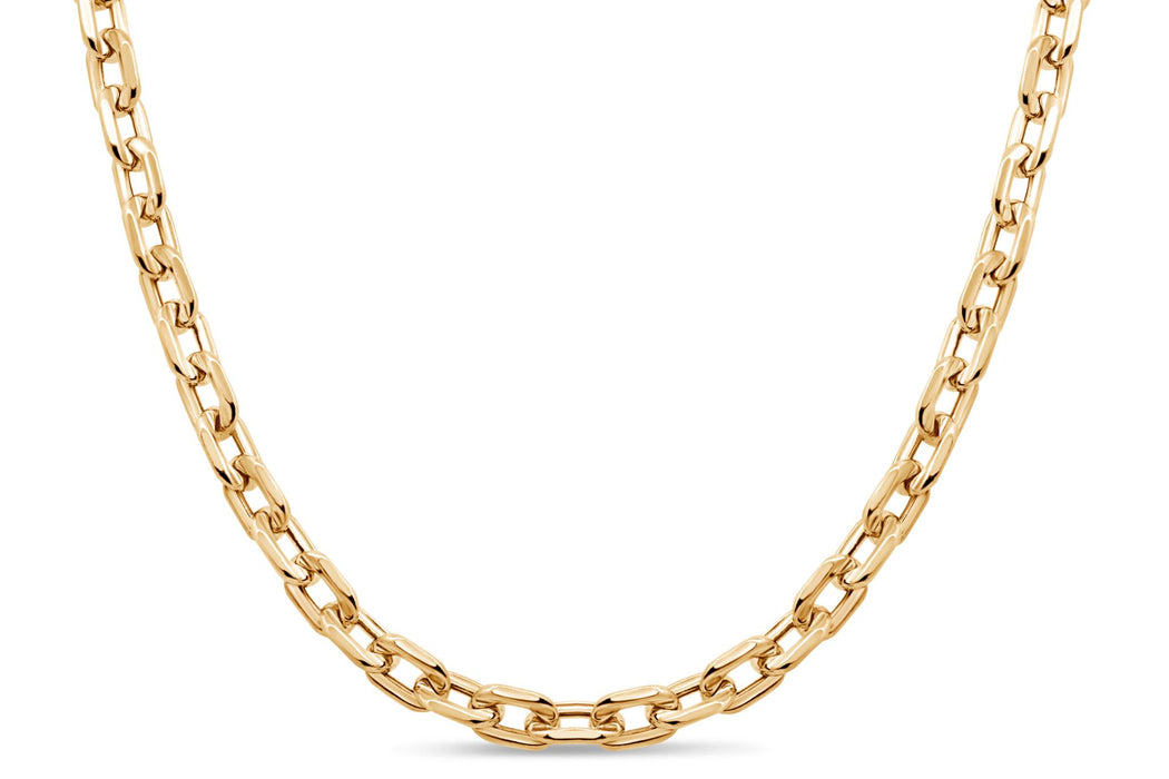 Yellow Gold Oval Bean Necklace