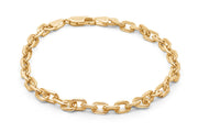 Yellow Gold Oval Bean Bracelet