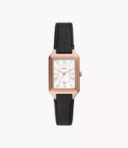 Raquel Three-Hand Date Black LiteHideÃ¢â€žÂ¢ Women's Leather Watch