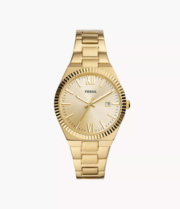 Fossil Scarlett Three-Hand Gold Tone Watch