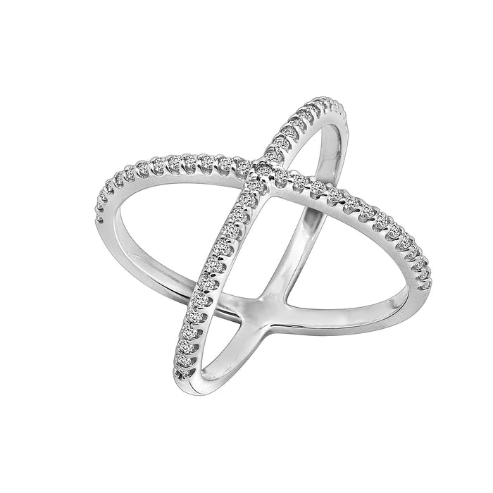 Casablanca Silver Crisscross Ring