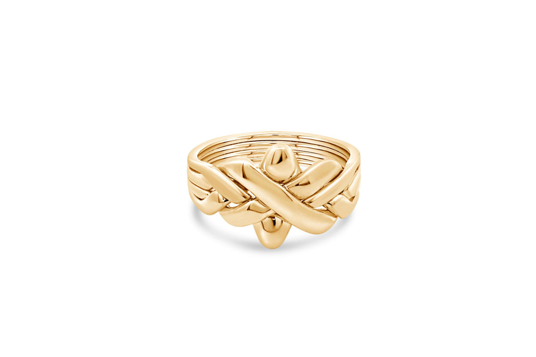 Yellow Gold Four Band Puzzle Ring