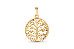10kt Yellow Gold Oval Tree Of Life Pendant