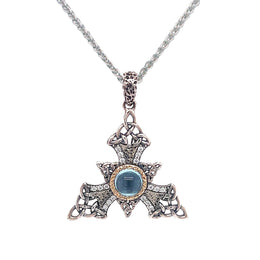 Keith Jack Sterling Silver Sky Blue Topaz Necklace
