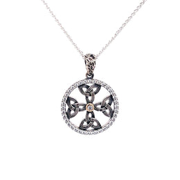 Keith Jack Sterling Silver Small Celtic Cross Necklace