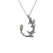 Keith Jack Silver Double Hummingbird Necklace: Peridot